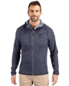 Washington Commanders Americana Cutter & Buck Mainsail Full Zip Hooded Mens Jacket Liberty Navy Heather Front Thumbnail Image