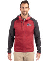 Kansas City Chiefs Americana Cutter & Buck Mainsail Full Zip Hooded Mens Jacket Cardinal Red Heather/Charcoal Heather Front Thumbnail Image