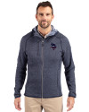 Minnesota Vikings Americana Cutter & Buck Mainsail Full Zip Hooded Mens Jacket Liberty Navy Heather Front Thumbnail Image