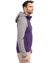 Clemson Tigers Alumni Cutter & Buck Mainsail Full Zip Hooded Mens Jacket College Purple Heather/Polished Heather Side Thumbnail Image
