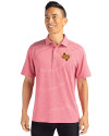 Midwestern State Mustangs Cutter & Buck Forge Eco Heather Stripe Stretch Recycled Mens Big & Tall Polo Cardinal Red Heather Front Thumbnail Image