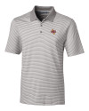 Midwestern State Mustangs Cutter & Buck Forge Tonal Stripe Stretch Mens Big and Tall Polo Polished Medium Gray Mannequin Thumbnail Image