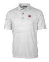 Midwestern State Mustangs Cutter & Buck Pike Double Dot Print Stretch Mens Big and Tall Polo Charcoal Mannequin Thumbnail Image