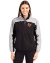Midwestern State Mustangs Cutter & Buck Charter Eco Recycled Womens Anorak Jacket Black/Polished Front Thumbnail Image
