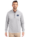 Cal Golden Bears Cutter & Buck Adapt Eco Knit Heather Mens Quarter Zip Pullover Polished Heather Front Thumbnail Image