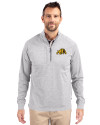 Bowie State Bulldogs Cutter & Buck Adapt Eco Knit Heather Mens Quarter Zip Pullover Polished Heather Front Thumbnail Image