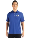 Brigham Young Cougars Cutter & Buck Forge Eco Stretch Recycled Mens Polo Tour Blue Front Thumbnail Image