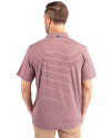 Bethune-Cookman Wildcats Cutter & Buck Forge Eco Heather Stripe Stretch Recycled Mens Polo Bordeaux Heather Back Thumbnail Image