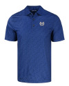 Utah State Aggies Cutter & Buck Pike Eco Pebble Print Stretch Recycled Mens Polo Navy Blue Mannequin Thumbnail Image