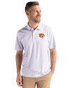 Bethune-Cookman Wildcats Cutter & Buck Pike Eco Pebble Print Stretch Recycled Mens Polo White Front Thumbnail Image