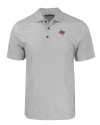 Midwestern State Mustangs Cutter & Buck Pike Eco Tonal Geo Print Stretch Recycled Mens Polo Elemental Grey Mannequin Thumbnail Image