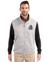 Utah State Aggies College Vault Cutter & Buck Charter Eco Recycled Mens Full-Zip Vest Polished Medium Gray Front Thumbnail Image