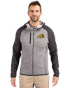Bowie State Bulldogs Cutter & Buck Mainsail Full Zip Hooded Mens Jacket Polished Heather/Charcoal Heather Front Thumbnail Image