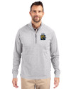 FIU Panthers College Vault Cutter & Buck Adapt Eco Knit Heather Mens Big & Tall Quarter Zip Pullover Polished Heather Front Thumbnail Image