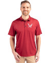 Eastern Washington Eagles Cutter & Buck Pike Eco Tonal Geo Print Stretch Recycled Mens Big & Tall Polo Cardinal Red Front Thumbnail Image