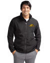 Bowie State Bulldogs Cutter & Buck Charter Eco Knit Recycled Big & Tall Full-Zip Jacket Black Front Thumbnail Image