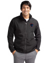 DePaul Blue Demons Cutter & Buck Charter Eco Knit Recycled Big & Tall Full-Zip Jacket Black Front Thumbnail Image