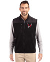 Eastern Washington Eagles Cutter & Buck Cascade Eco Sherpa Mens Big and Tall Fleece Vest Black Front Thumbnail Image