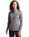 Creighton Bluejays Cutter & Buck Adapt Eco Knit Heather Recycled Womens Full Zip Black Heather Front Thumbnail Image