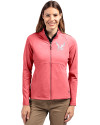 Eastern Washington Eagles Cutter & Buck Adapt Eco Knit Heather Recycled Womens Full Zip Cardinal Red Heather Front Thumbnail Image