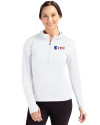 Fairleigh Dickinson Knights Cutter & Buck Daybreak Eco Recycled Womens Half Zip Hoodie White Front Thumbnail Image