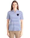 DePaul Blue Demons Cutter & Buck Virtue Eco Pique Stripe Recycled Womens Top Tour Blue Front Thumbnail Image