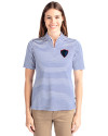 DePaul Blue Demons Cutter & Buck Virtue Eco Pique Stripe Recycled Womens Top Tour Blue Front Thumbnail Image