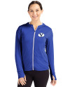 Brigham Young Cougars Cutter & Buck Daybreak Eco Recycled Womens Full Zip Hoodie Tour Blue Front Thumbnail Image