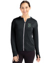 Dartmouth Big Green Cutter & Buck Daybreak Eco Recycled Womens Full Zip Hoodie Black Front Thumbnail Image