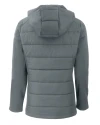 Bethune-Cookman Wildcats Cutter & Buck Evoke Hybrid Softshell Recycled Full Zip Womens Hooded Jacket Elemental Grey Mannequin Back Thumbnail Image