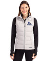 Creighton Bluejays Cutter & Buck Evoke Hybrid Softshell Recycled Womens Full Zip Vest CONCRETE Front Thumbnail Image