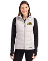 Bowie State Bulldogs Cutter & Buck Evoke Hybrid Softshell Recycled Womens Full Zip Vest CONCRETE Front Thumbnail Image