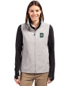 Dartmouth Big Green Cutter & Buck Charter Eco Recycled Full-Zip Womens Vest Polished Medium Gray Front Thumbnail Image