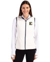 ETSU Buccaneers Cutter & Buck Cascade Eco Fleece Womens Vest Shell/Navy Blue Front Thumbnail Image
