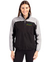 Florida A&M Rattlers Cutter & Buck Charter Eco Recycled Womens Anorak Jacket Black/Polished Front Thumbnail Image
