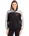 Eastern Washington Eagles Cutter & Buck Charter Eco Recycled Womens Anorak Jacket Black/Polished Front Thumbnail Image