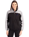 DePaul Blue Demons Cutter & Buck Charter Eco Recycled Womens Anorak Jacket Black/Polished Front Thumbnail Image