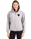 DePaul Blue Demons Cutter & Buck Charter Eco Recycled Womens Anorak Jacket Polished Medium Gray Front Thumbnail Image