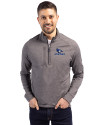 Creighton Bluejays Cutter & Buck Adapt Eco Knit Heather Mens Quarter Zip Pullover Black Heather Front Thumbnail Image