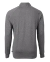 Florida State Seminoles Cutter & Buck Adapt Eco Knit Heather Mens Quarter Zip Pullover Black Heather Mannequin Back Thumbnail Image