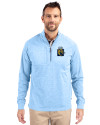 FIU Panthers College Vault Cutter & Buck Adapt Eco Knit Heather Mens Quarter Zip Pullover Atlas Heather Front Thumbnail Image