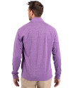 East Carolina (ECU) Pirates College Vault Cutter & Buck Adapt Eco Knit Heather Mens Quarter Zip Pullover College Purple Heather Back Thumbnail Image