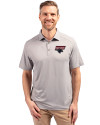 Clark Atlanta Panthers Cutter & Buck Forge Eco Stretch Recycled Mens Polo Polished Medium Gray Front Thumbnail Image