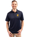 ETSU Buccaneers Cutter & Buck Forge Eco Stretch Recycled Mens Polo Navy Blue Front Thumbnail Image