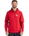 View image 7: Houston Cougars Cutter & Buck Roam Recycled Buttery-Soft Knit Mens Half Zip Hooded Pullover Red Front