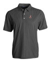 Florida State Seminoles Cutter & Buck Pike Eco Symmetry Print Stretch Recycled Mens Polo Black/White Mannequin Thumbnail Image