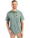 Florida A&M Rattlers Cutter & Buck Forge Eco Heather Stripe Stretch Recycled Mens Polo Hunter Heather Front Thumbnail Image