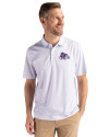 Fresno State Bulldogs Cutter & Buck Pike Eco Pebble Print Stretch Recycled Mens Polo White Front Thumbnail Image