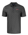 Clark Atlanta Panthers Cutter & Buck Pike Eco Pebble Print Stretch Recycled Mens Polo Black Mannequin Thumbnail Image