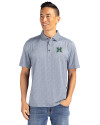Hawaii Warriors Cutter & Buck Pike Eco Pebble Print Stretch Recycled Mens Polo Polished/White Front Thumbnail Image